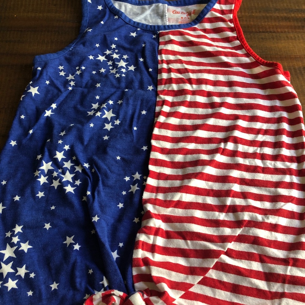American flag cute girls top